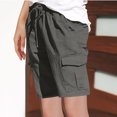 thumbnail image 4 of Elvqul Womens Plus Size Shorts Cargo Gray Elastic Waist with Pockets Pants, 4 of 7