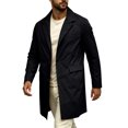 thumbnail image 3 of GrmtClth Men's Lapel Trench Coat Single Breasted Length Long Sleeve Lightweight Business Overcoat Casual Windbreaker Outerwear with Pockets, 3 of 9