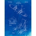 thumbnail image 2 of Borders, Cole 19x24 Gold Ornate Wood Framed with Double Matting Museum Art Print Titled - PP246-Faded Blueprint Burton Baseless Binding 1995 Snowboard Patent Poster, 2 of 4