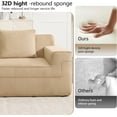 thumbnail image 6 of 153'' Oversized Boneless Couch, U-Shaped Modular Sectional Sofa, Upholstered Corduroy Sofa, Double Chaise Lounge, 4 Pillows, 6-Seater Deep Cloud Couches for Living Room, Apartment, Camel, 6 of 9
