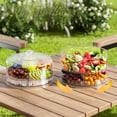 thumbnail image 6 of Rotating Fruit Vegetable Tray, 4 Compartment Chilled Serving Platter, Multifunctional Cake Stand, Ice Storage Salad Bowl, Party Appetizer Organizer, Outdoor BBQ Dish, 6 of 6