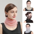 thumbnail image 5 of Chiffon Neck Gaiter with Earloops for Women Breathable UV Sun Protection Face Bandana Scarf for Outdoor Cycling Travel, 5 of 8