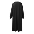 thumbnail image 3 of Gibobby Vestido de manga larga para mujer Vestido largo a la moda para mujer, vestido de sudadera con empalme con capucha(Negro,G), 3 of 5