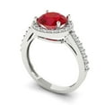 thumbnail image 2 of Clara Pucci 14K White Gold 1.86ct Tourmaline Halo Ring for Women, 2 of 8