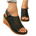 thumbnail image 7 of Sandals For Women 2025 Wedge Flatform Open Toe Slip-on Peep Toe Slides Slippers Casual Summer Beach Outdoor Footwear Dressy Sandals 7.5, 7 of 7