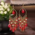 thumbnail image 5 of Dangle Earring Multicolor Long Tassel Earrings Women Engagement Party Jewelry, 5 of 6