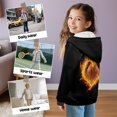 thumbnail image 3 of Xoenoiee Basketball Fire Heart Print Fleece Full Zip Hoodies for Kids Boys Activewear Autumn Winter Long Sleeve Hooded Sweatshirt Lightweight Hooded Jacket Sports Shirt with Pocket, S, 3 of 7