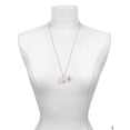thumbnail image 3 of Delight Jewelry Silvertone Domed Matthew 17:20 - Hot Pink Heart Nurse Strong Zoe Necklace, 3 of 4