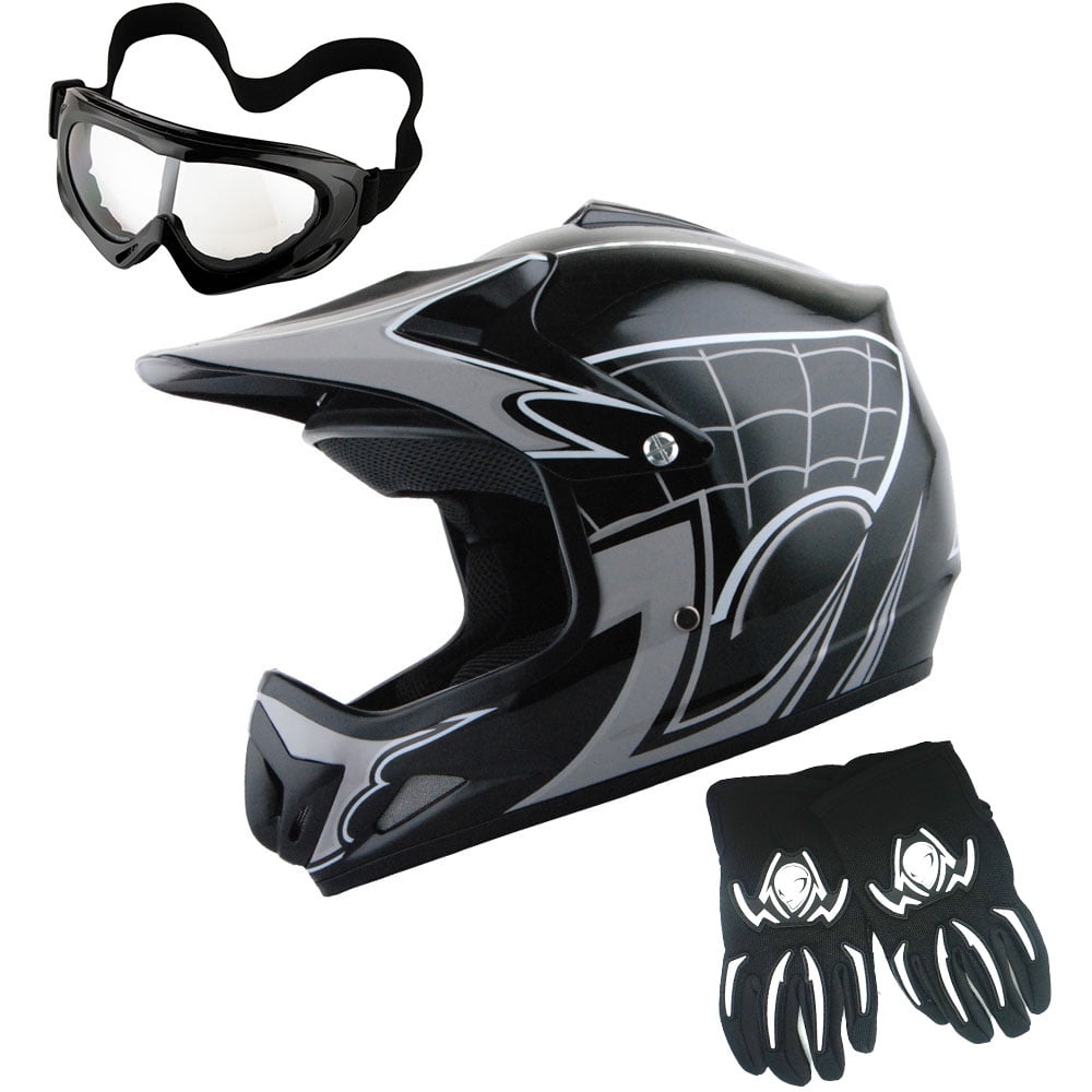 AS1698 BNWT Aust Std Kids Size Motocross Helmet XS-XL Blue & Blue Goggles