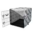 thumbnail image 3 of Horses Dog Crate Cover, Vintage Monochrome Sketch Stallion Swirls Calligraphic Design Animal Theme, Easy to Use Pet Kennel Cover for Dogs, 35" x 23" x 27", Pale Grey White Grey, by Ambesonne, 3 of 6