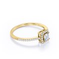 thumbnail image 3 of JeenMata Anillo de Compromiso con Diseño de Halo de 0,3 TCW con Detalles Pavé de Diamantes de Talla Princesa en Oro Amarillo de 18 K sobre Plata, 3 of 6