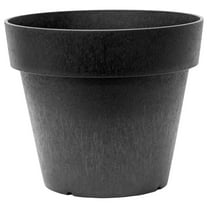 Baritone Round Planter, Indoor Outdoor Self Watering Pot, 18" W x 16" H, Black 1 Pack