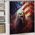 thumbnail image 5 of Animal Guardian America Bathroom Sets with Shower Curtain And Rugs, Incl with 12 Hooks，Toilet Lid Oval Rug, 5 of 8