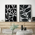 thumbnail image 2 of IDEA4WALL Framed Canvas Print Wall Art Set Black Wildflowers Illustration Fine Art Decorative Bohemian Minimalist Floral Botanical Artwork for Living Room, Bedroom, Office - Black 16"x24"x2, 2 of 5