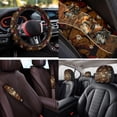 thumbnail image 4 of Binienty Wolf Auto Seat Covers Front Split Rear 14 PCS with Car Steering Wheel Cover Breathable Center Console Cover Vehicle Seat Headrest Covers Seat Belt Pads Automotive Interior Decor Set​, 4 of 7