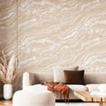 thumbnail image 6 of Marbled Cream Embossed Wallpaper, Non-Adhesive Wallcovering Roll: 41.7”W x 614”H- 177.80 sq ft, 6 of 6
