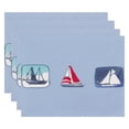 thumbnail image 2 of Simply Daisy, 18 x 14 Inch, Boat Trio, Geometric Print Placemat (Set of 4), Blue, 2 of 2
