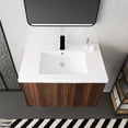 thumbnail image 3 of 30 inch Bathroom Vanity with Sink, Wall Mounted Floating Bathroom Vanity with Open Storage Cabinet, Built-in Soft Closing Doors, Floating Bathroom Vanity with Sink for Small Space, Bathroom, Walnut, 3 of 9