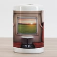 thumbnail image 2 of Nature Ceramic Toothbrush Holder, Fresh Nature Setting from Train Compartment Window Railroad Destination Travel, Versatile Countertop for Bathroom, 4.5" X 2.7", Red Green Cream, by Ambesonne, 2 of 4