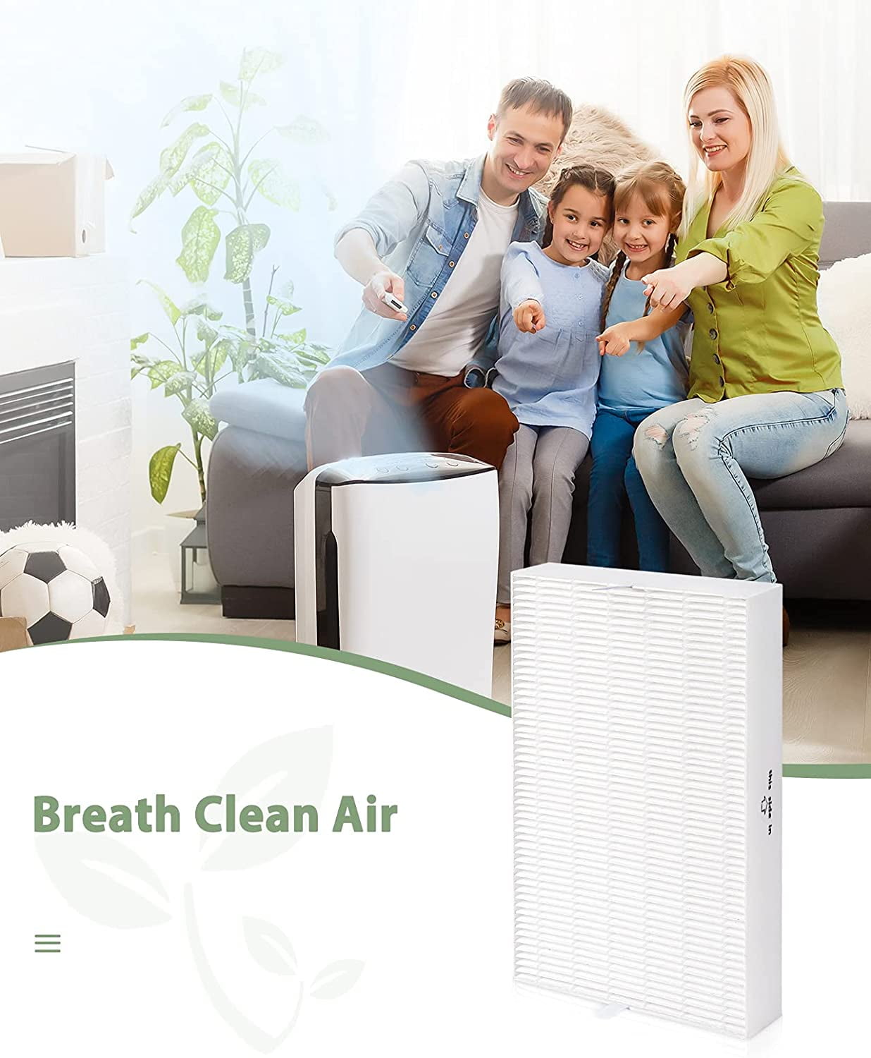 FRESHLAB 6 Pack Filter R Kit, H13 True HEPA Replacement Filter for Honeywell HPA300, HPA200, HPA100, HPA090 and 5000 Series Air Purifier, Part# HRF-R