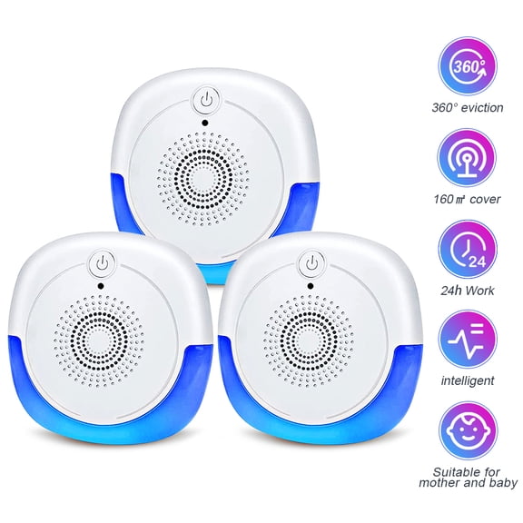 Ultrasonic Pest Repeller Electronic Plug in Indoor Pest Repellent, Pest Control for Home, Office, Warehouse, Hotel - 3 Pack