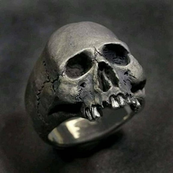 Skull Head Rings Steam Punk Men Biker Ring Gothic Jewelry Halloween Gifts Black