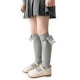 thumbnail image 3 of CAIXIA Bow Girls Knee High Socks Cotton School Uniform Dress Long Socks for Girls, 3 of 5