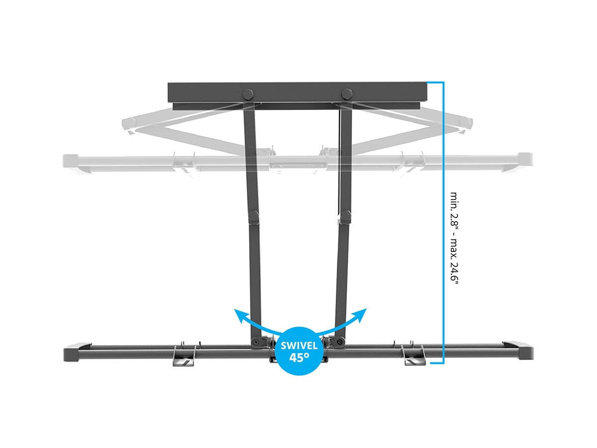 Monoprice Premium Full Motion TV Wall Mount Bracket Low Profile For 60" To 100" TVs up to 176lbs, Max VESA 900x6