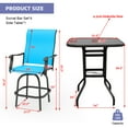 thumbnail image 6 of Odaof 3 Pcs Patio Bistro Set, Bar Height Swivel Stools Chair Sets with High Back and Armrest All Weather Outdoor Furniture for Lawn, Garden, Backyard, Blue, 6 of 7