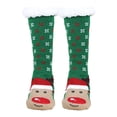 thumbnail image 1 of Ruiboury Soft Texture Winter Warm Socks Women Cotton-Polyester Made Breathable green elk, 1 of 6
