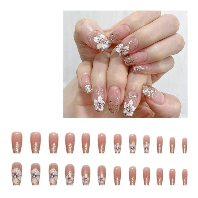 Art d'Ongle Fait Main, Matériaux Naturels Réutilisables de Haute Qualité pour Diverses Occasions, Beauté Instantanée Élégante, Facile à Appliquer avec Résine Abs Écologique, Cadeau Parfait