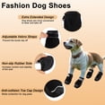 thumbnail image 4 of Unique Bargains 4pcs Dog Shoes Breathable Dog Shoes Dog Boots Paw Protectors Black Size 5 Width 2.16", 4 of 7