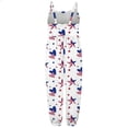thumbnail image 5 of Splozh 4th of July Toddler Girl Outfit 1T 2T 3T 4T 5T 6T American Flag Overall Pant Romper Strap Baby Fourth of July Jumpsuit,Silver,5-6 Years, 5 of 5