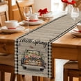 thumbnail image 5 of Spring Flower Table Runner 70 Inches, Farmhouse Vintage Truck Black Plaid Wood Grain Bed Runner Dresser Scarves Tabletop for Indoor Outdoor Parties/Ceremony/Banquet, 13" x 70", 5 of 8