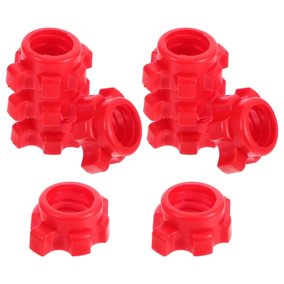 OFFIGAM Set of 10 Barbell Nuts with Nonslip Red PE Screws for Dumbbells, Weightlifting, Group Fitness, Strength Training