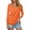 Orange, variant on Women T Shirts Ladies Three Quarter Sleeve Square Neck Colorblock Summer Dressy Blouse Top L