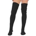 thumbnail image 3 of Fuklindy Women's Cable Knitted Boot Socks, Thigh High Warm Socks Extra Long Winter Thick Stockings Fashion Over Knee Leg Warmers, 3 of 7
