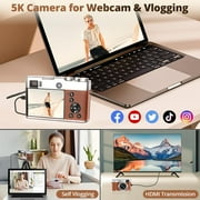 5K Digital Camera for Photography WiFi Autofocus 48MP Vlogging Camera for Youtube 16X Digital Zoom with Front and Rear Cameras with 32GB SD Card