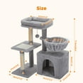 thumbnail image 3 of Demi Bonn 28.5'' Tall Cat Tree Tower, Three Tier Cat Tree House for Indoor Cats Modern Kitten Cat Climbing Tree, Grey, 3 of 11