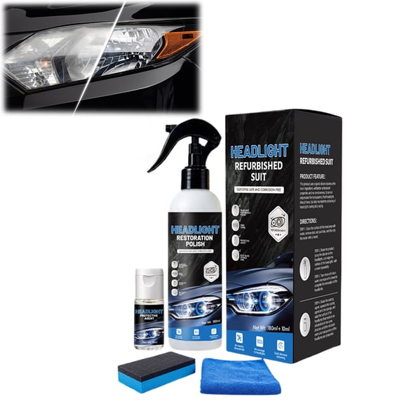 Automotive Headlight Restoration Kit, 6.76 fl oz, Removes Oxidation & Yellowing, UV Ceramic Coating, No Power Tools(1PC)