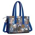 thumbnail image 2 of Teacher Tote Bag,Dachshund and Flower Teacher Utility Tote Bag,Large Work Tote Bags for Women with Multiple Pockets,Top Zipper Closure,13.8x10.6x6.7 Inch, 2 of 5