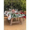 thumbnail image 2 of Outdoor Tablecloth with Umbrella Hole and Zipper, Red Christmas Rectangle Table Cloth 60x102 Inch Waterproof Tablecloth, Xmas Snowman Trees Watercolor Snowflakes Picnic Table Cover for Patio Camping, 2 of 7