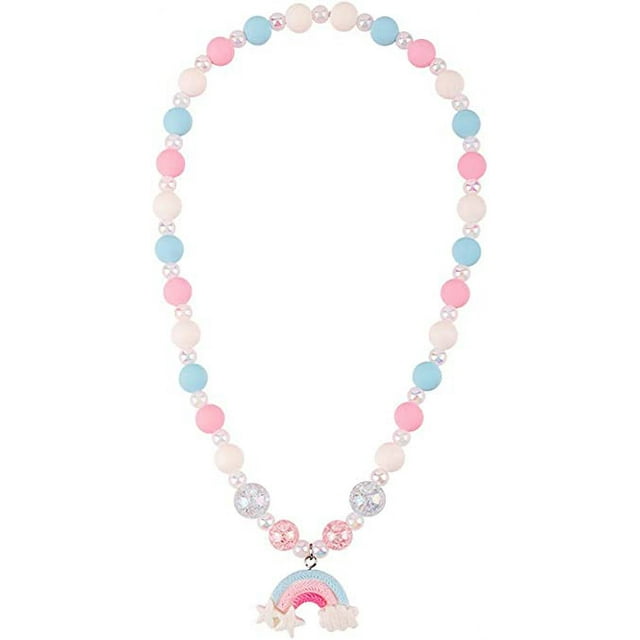 Cartoon Candy Color Bead Ball Necklace Rainbow Snowflake Charm Pendant Necklace Boy Girl Exquisite Jewelry