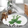 thumbnail image 4 of Saint Patrick's Day Washable Area Rug&nbsp;4 ft Welcome Spring Green Lucky Shamrocks Plant Soft Round&nbsp;Rugs for Living Room, Non Slip Carpet for Bedroom&nbsp;Entryway Dining Room, 4 of 9