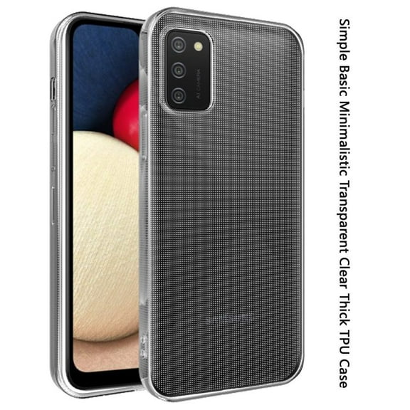For Samsung Galaxy A02S Hybrid Transparent TPU Rubber Silicone Simple Basic Minimalistic Gel Shockproof Protective Slim Back Cover ,Xpm Phone Case [Clear]