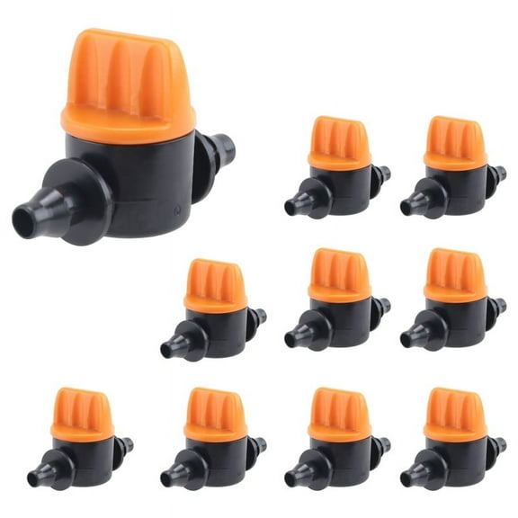 Mini Valve With 4/7Mm Hose Irrigation Water Flow Control 10 Pcs