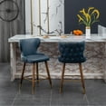 thumbnail image 4 of Nevis Mid-century Modern Tufted Nailhead Trim Counter Stool (Set of 2) in Blue, 4 of 5