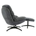 thumbnail image 6 of Kerry Swivel Lounge Chair & Footrest in Gray Fabric and Black Base, 6 of 9