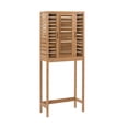 thumbnail image 3 of Linon Harding 3-Shelf Sliding Door Space Saver Cabinet, 26" Wide, Natural Bamboo Finish, 3 of 14