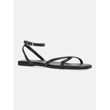 Time and Tru Women's Strappy Flat Sandals